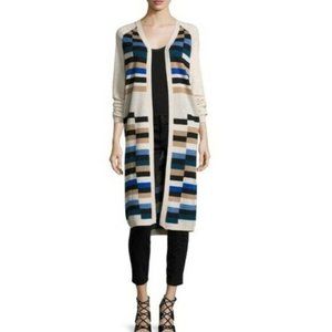 MARA HOFFMAN Striped Long Open Cardigan Sweater